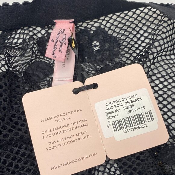 Agent Provocateur Clio Black Roll On Suspender LOVE AP4 Large NWT $215 - Picture 10 of 10